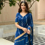 Blue Leheriya Draped Saree - Image 2