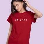 Women's Red Friends Logo (FRL) Typography Boyfriend T-shirt